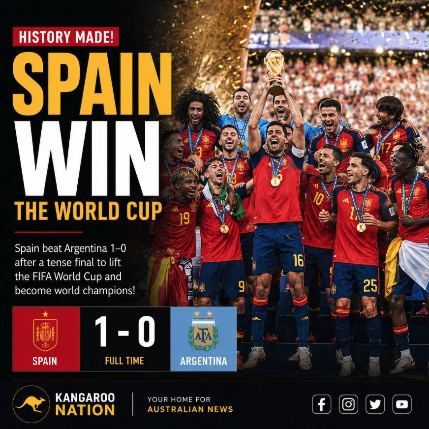 Spain wins the 2026 World Cup graphic