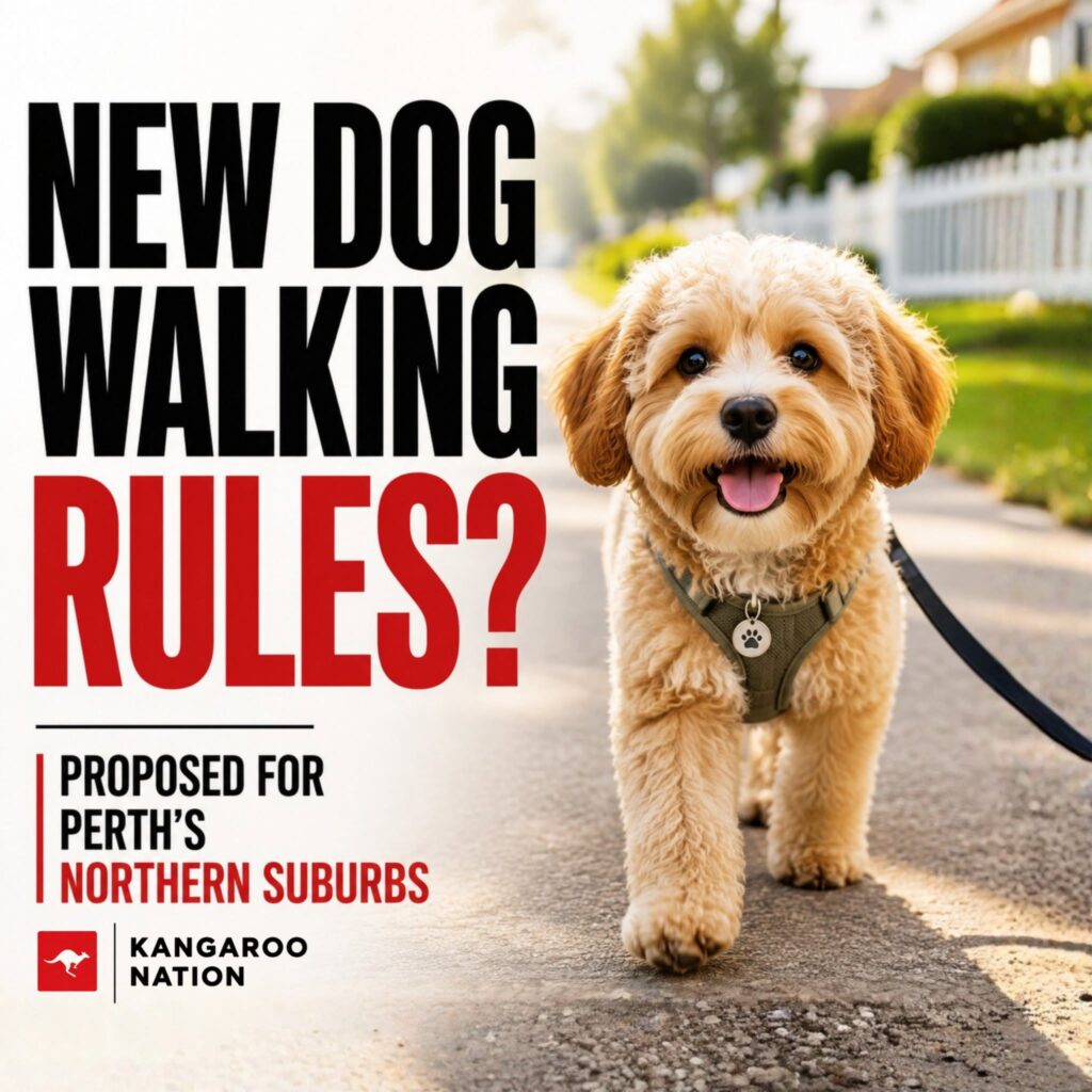 Dog walking in a Perth park as councils consider tighter leash rules